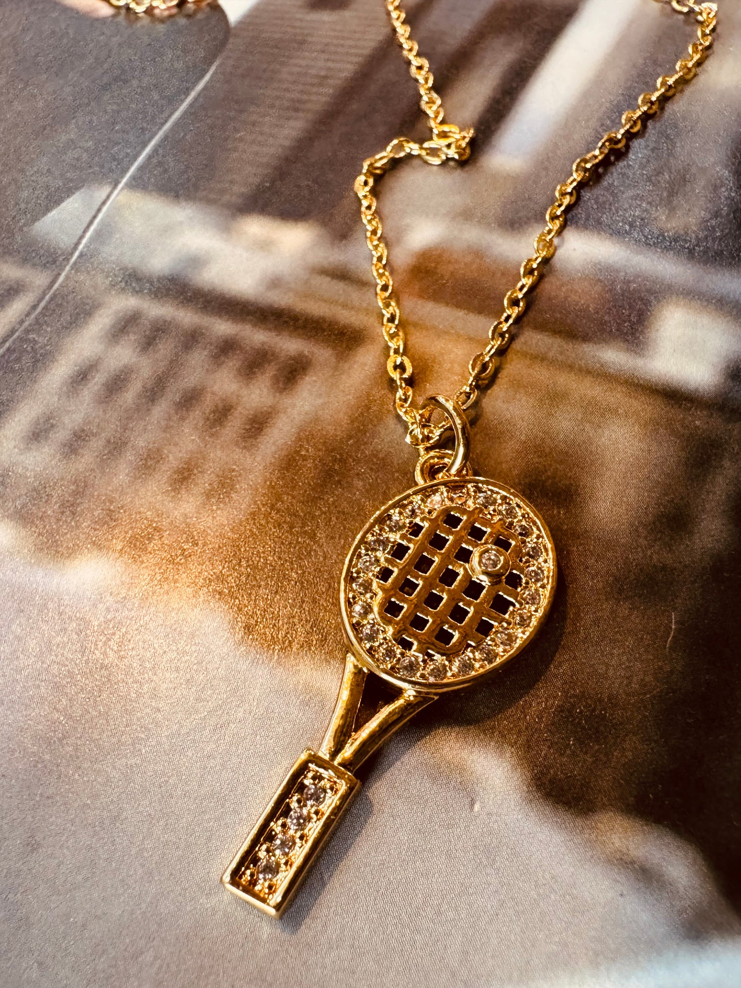 Collar Raqueta de Tenis con Zirconias / Heylola