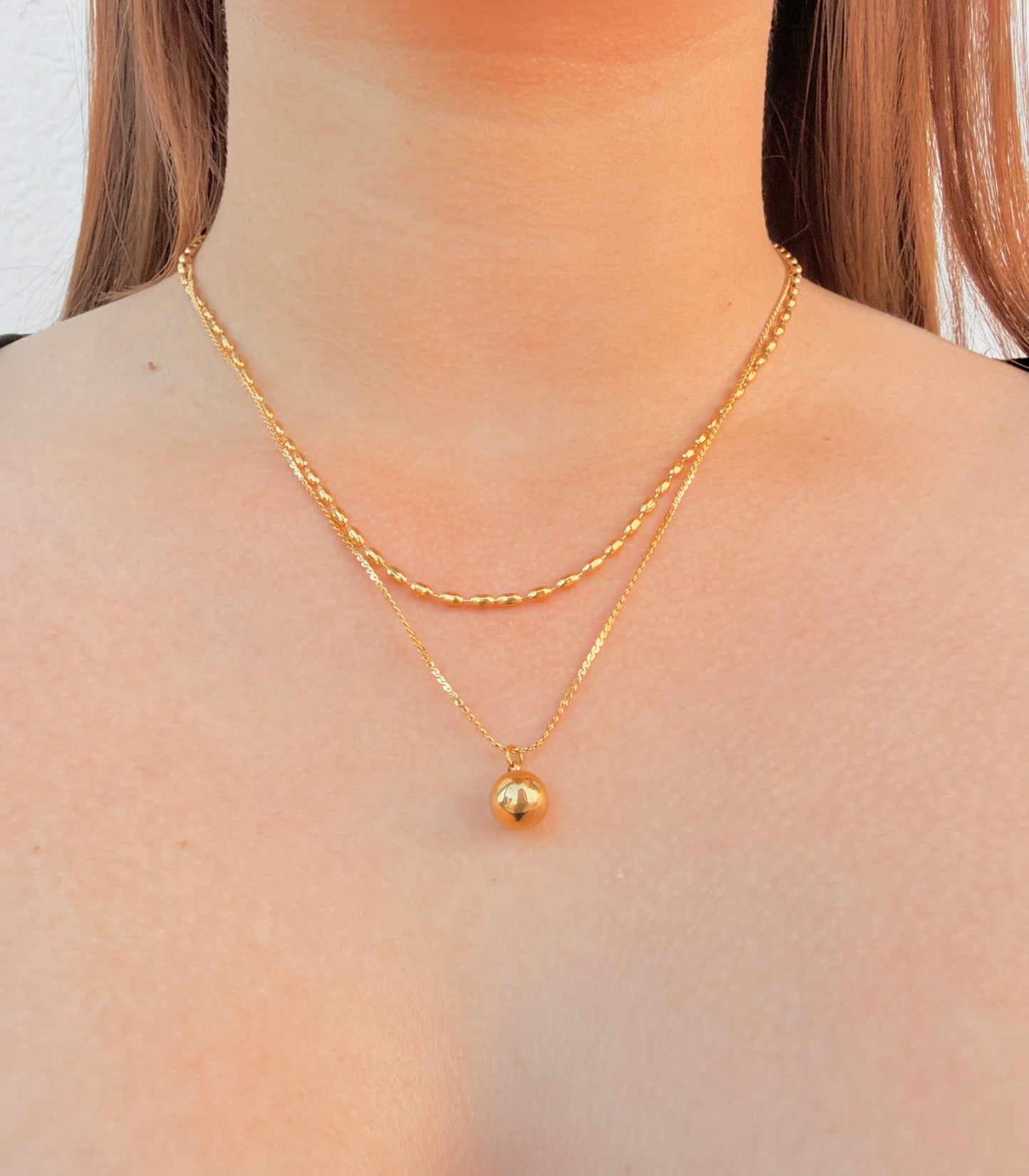 Collar Doble Cadena con Esfera