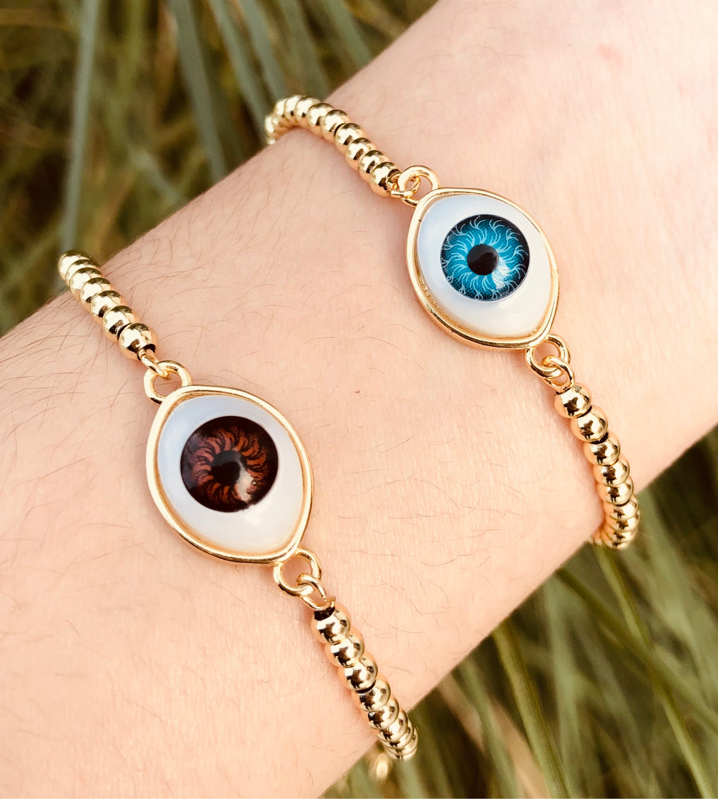 Pulsera Ojo Protector chapada en oro de 18K