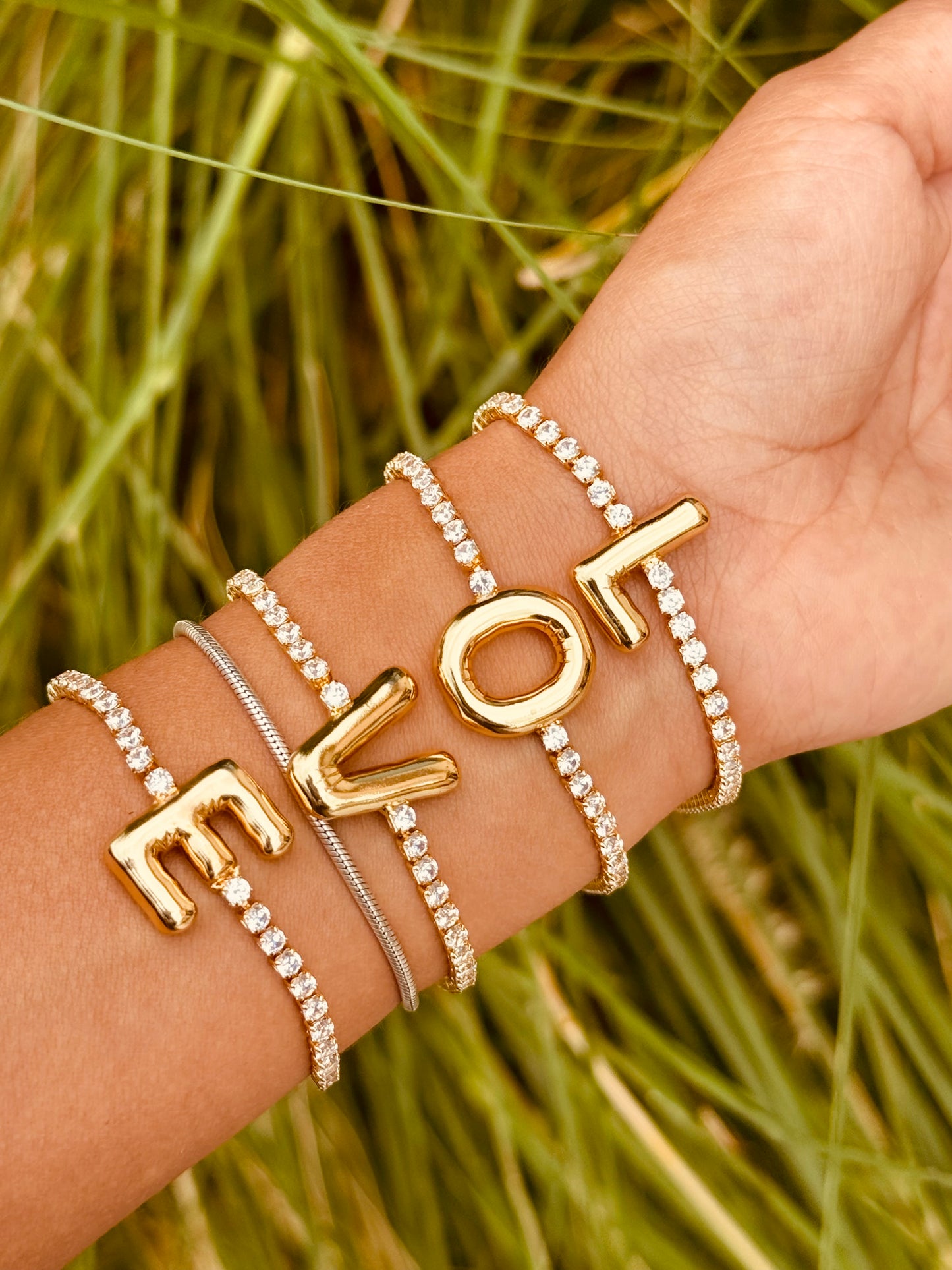 Pulsera personalizada chapada en oro de 18K