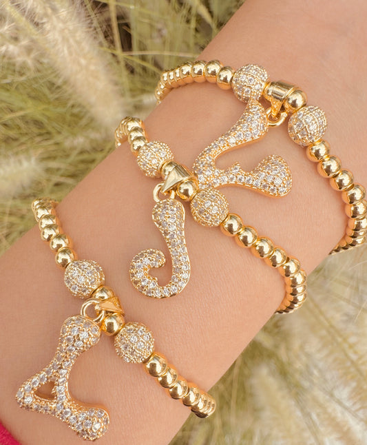 Pulseras Iniciales con Cristales