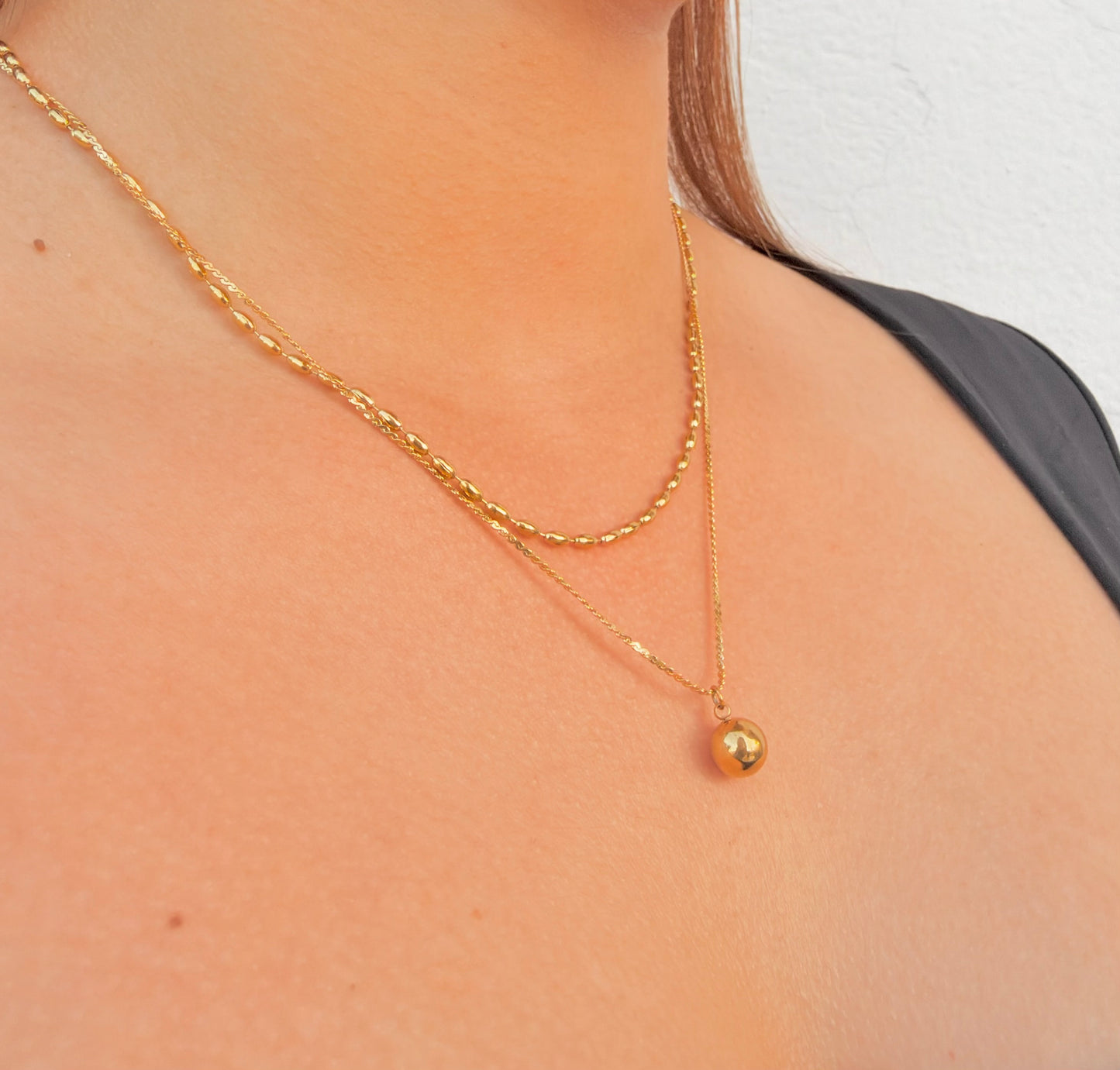 Collar Doble Cadena con Esfera