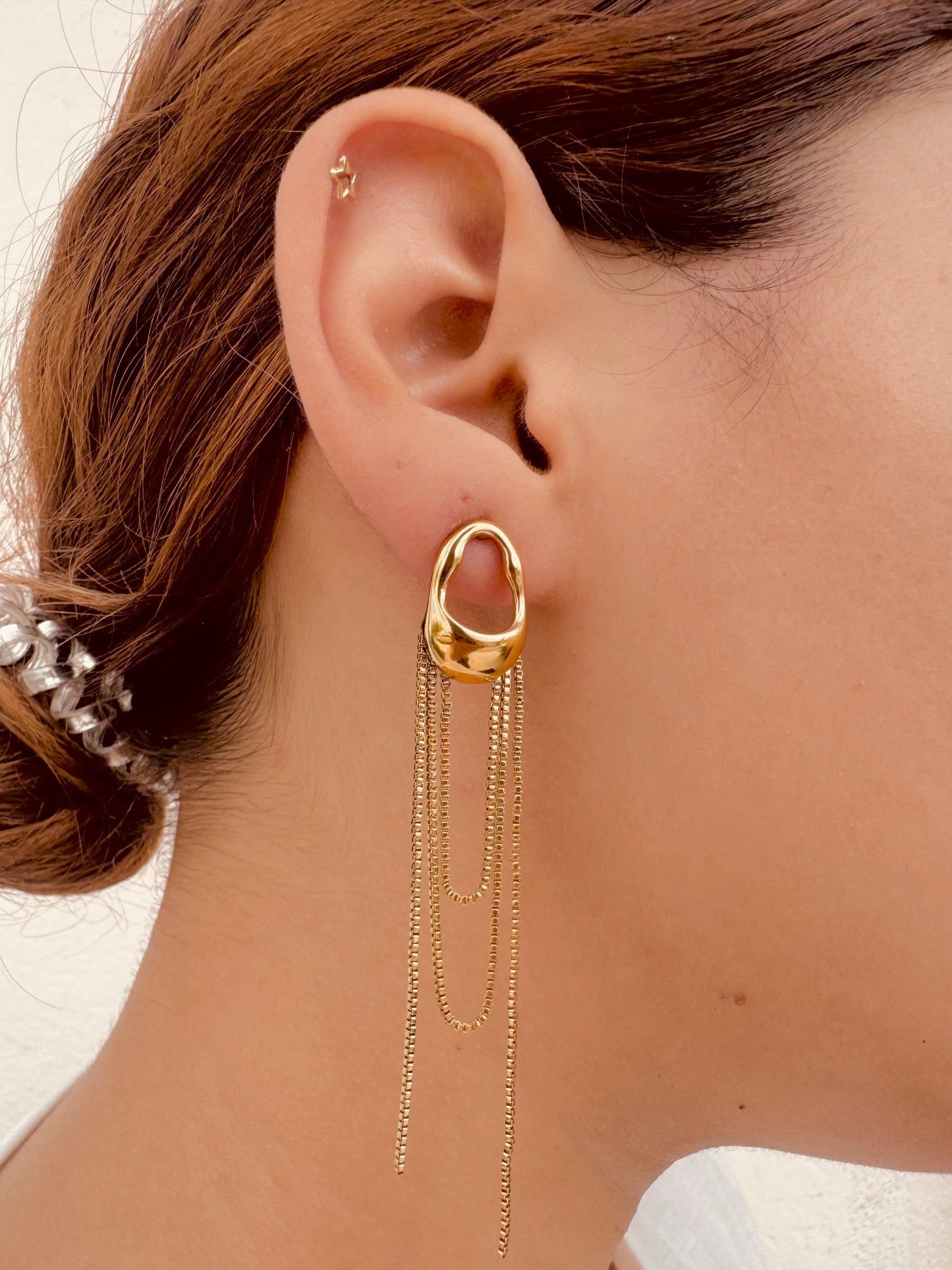 Aretes Flujo Dorado