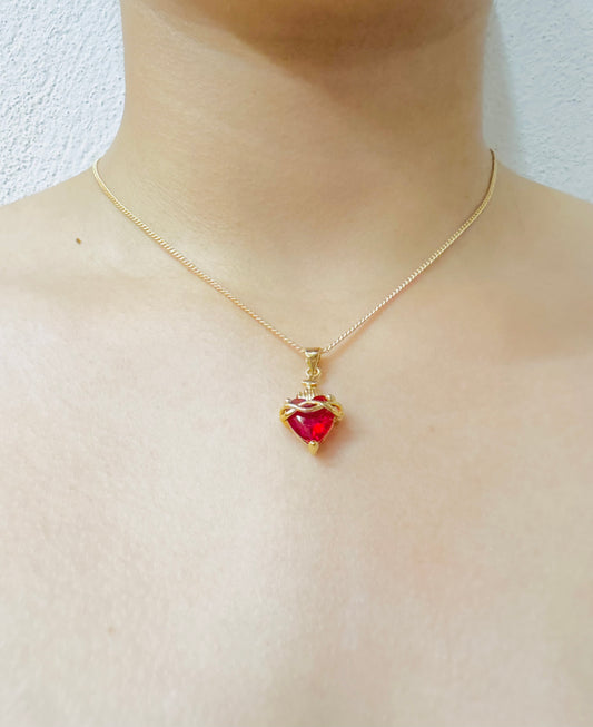 Collar Corazón Sagrado Rubí