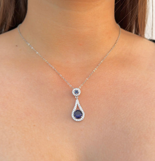 Collar Golden Halo Blue Drop ✨