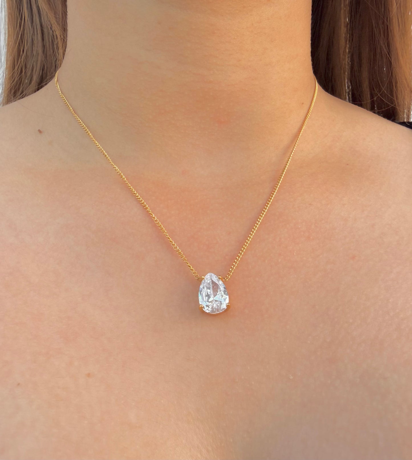 Collar Gota Cristal Gold