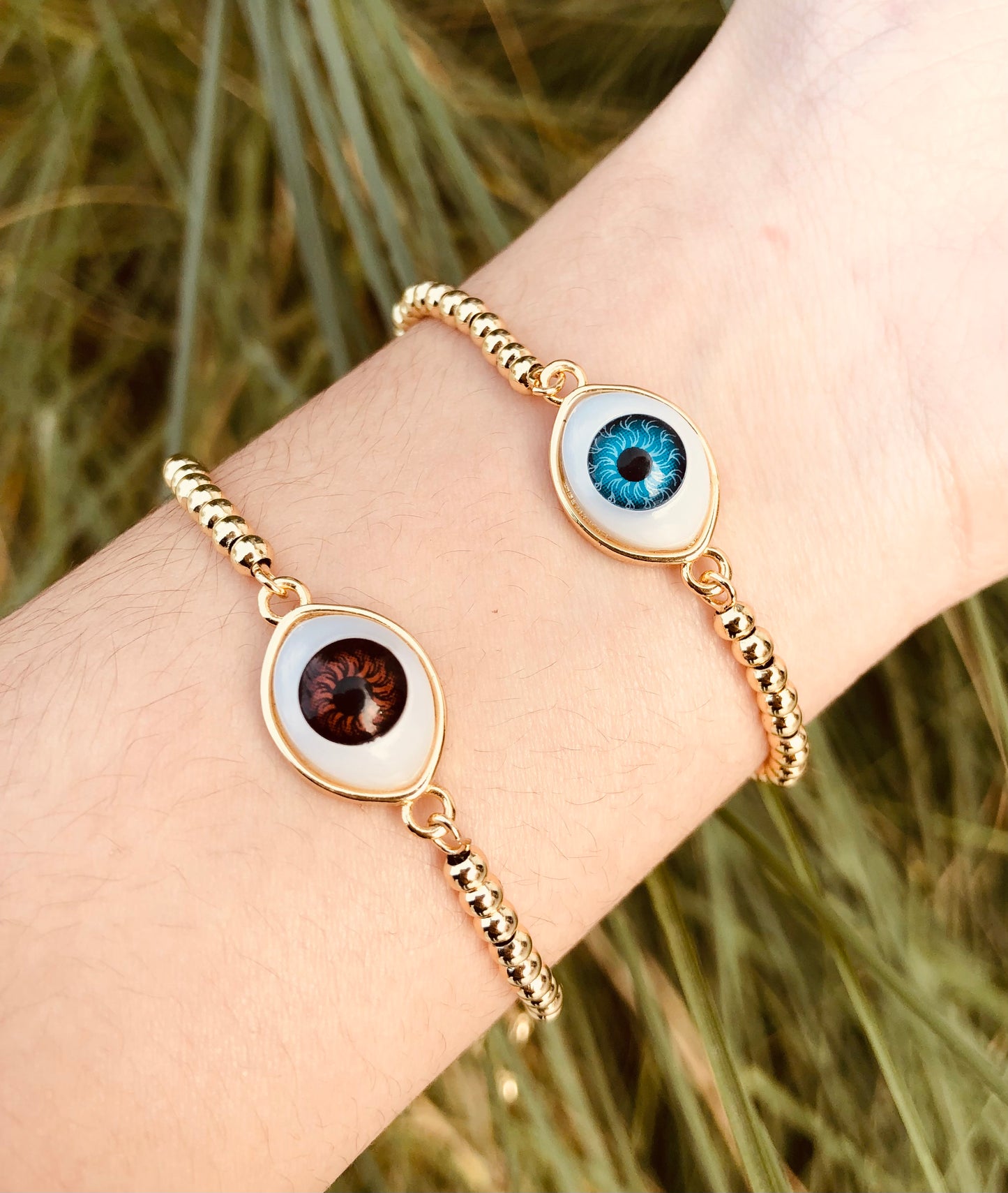 Pulsera Ojo Protector chapada en oro de 18K