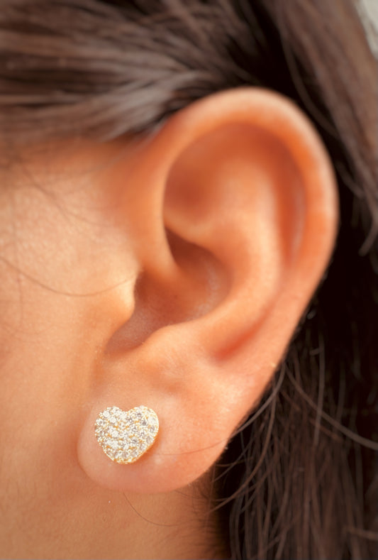 Aretes corazón con zirconias