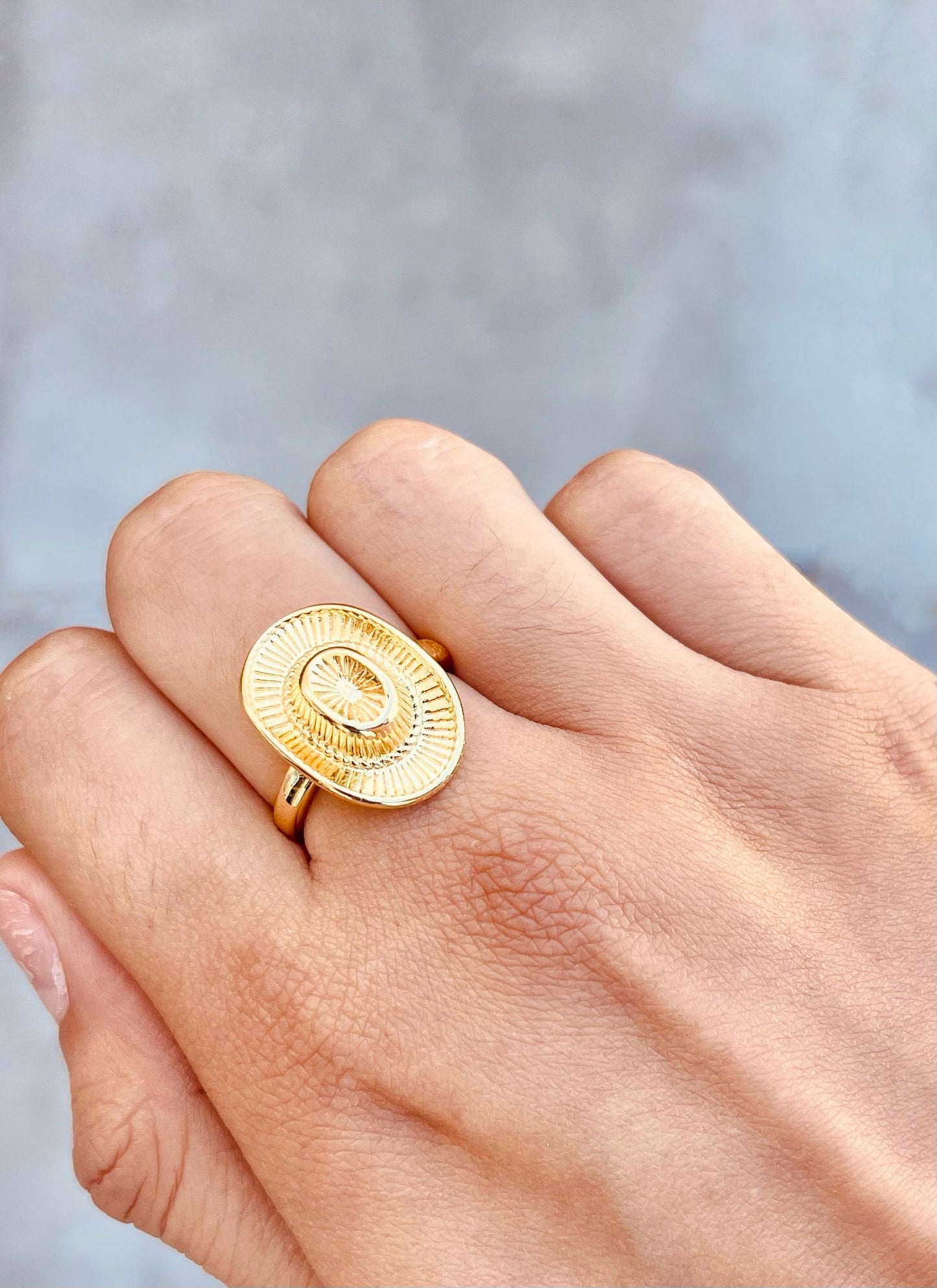 Anillo Sombrero Vaquero Dorado