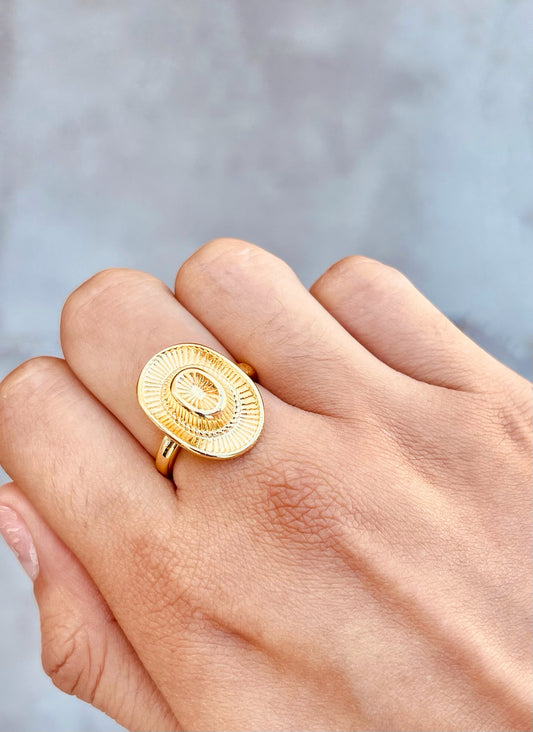 Anillo Sombrero Vaquero Dorado
