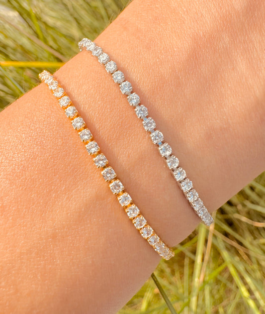Pulseras Tipo Tenis Doradas