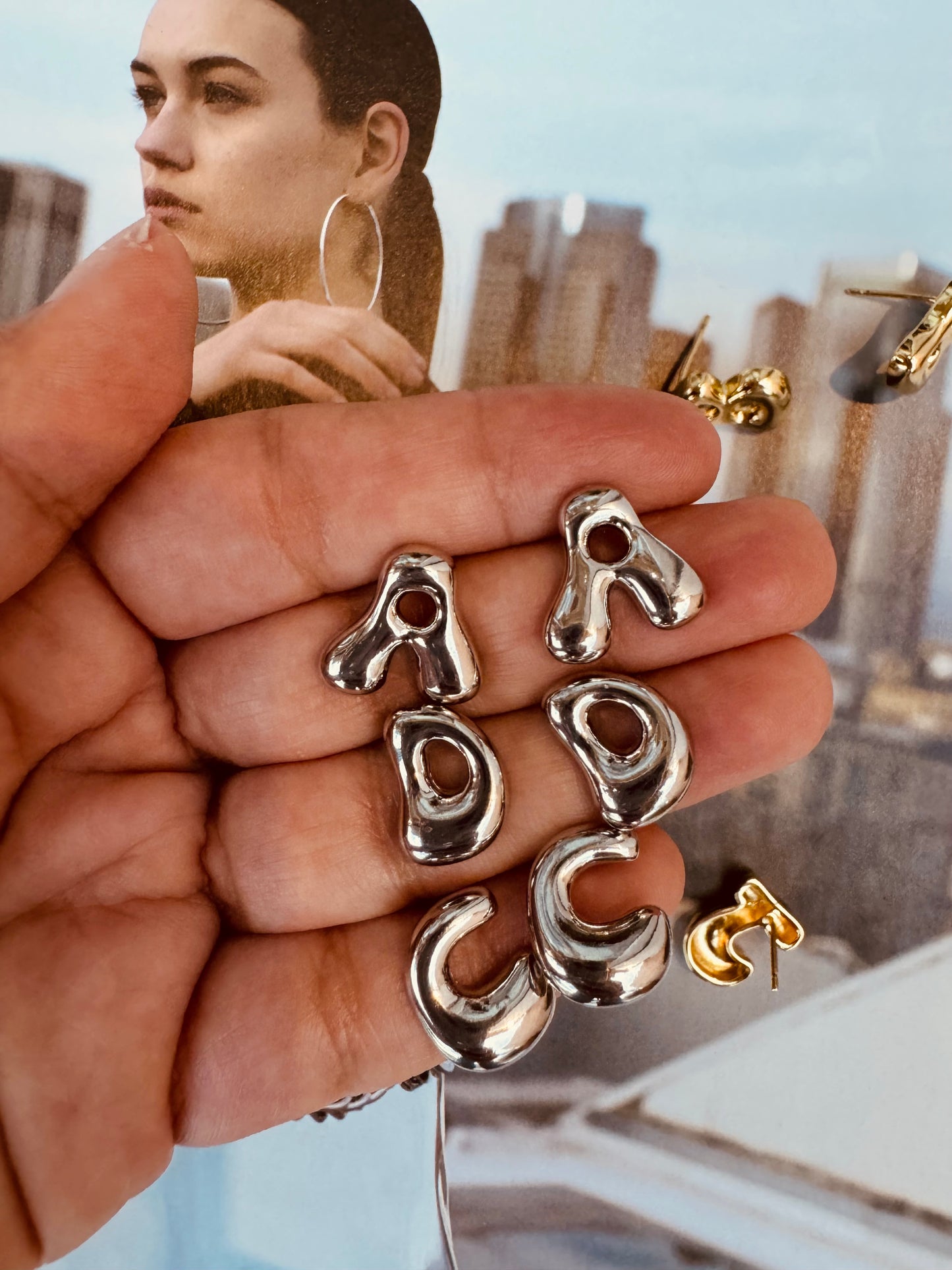 Aretes Iniciales plata Personalizados