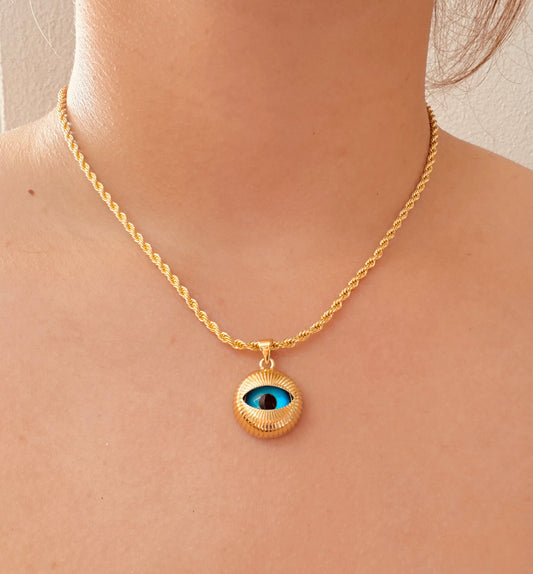 Collar Ojo Turco Dorado