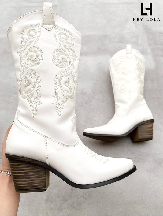 Bota Vaquera Blanca