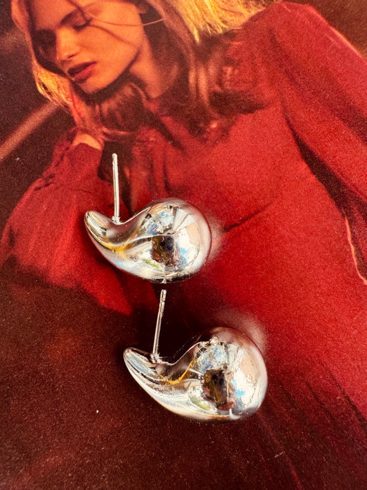 Aretes de Gota Plata grandes Heylola