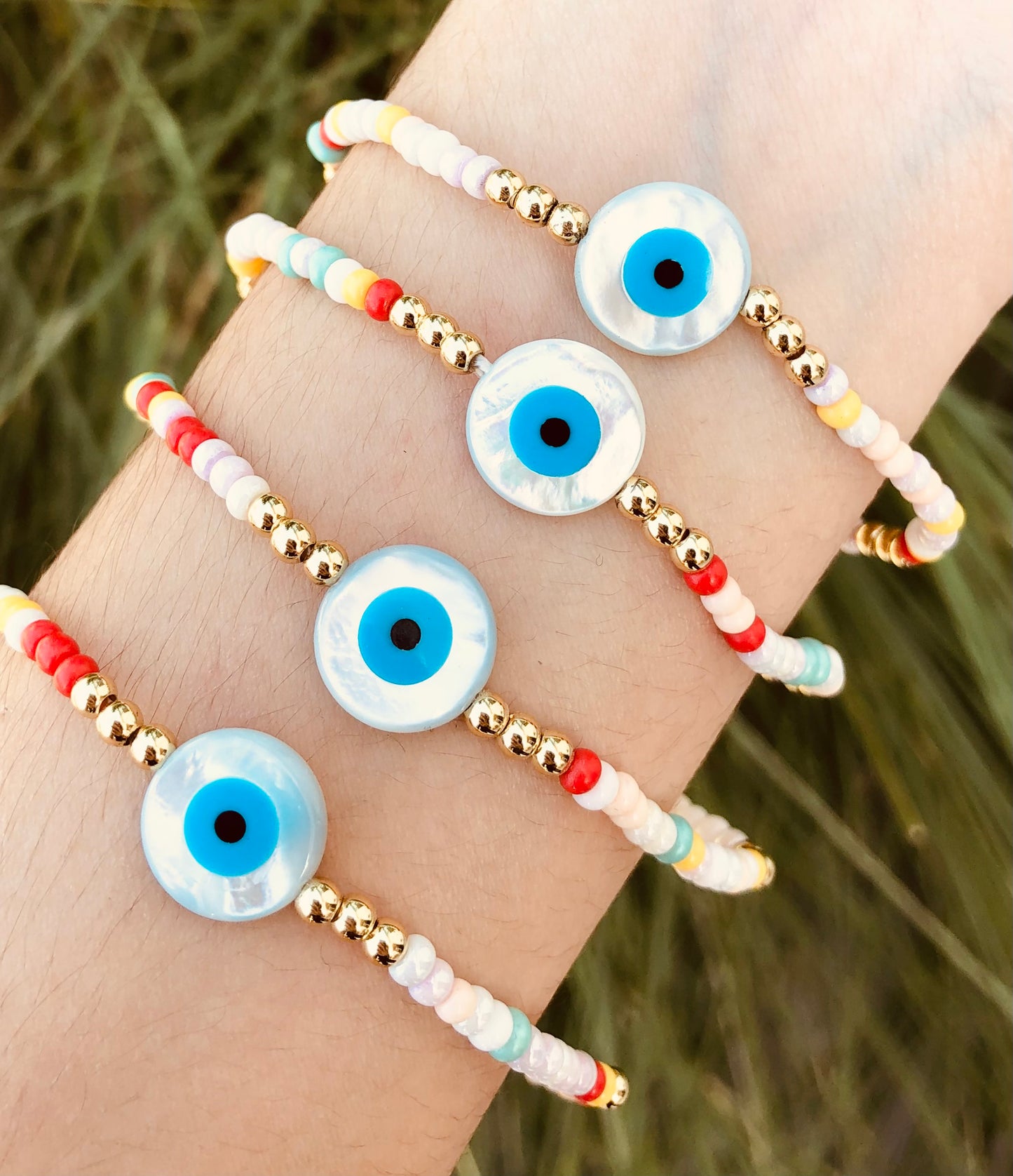 Pulseras de Ojo Turco con Detalles Multicolor