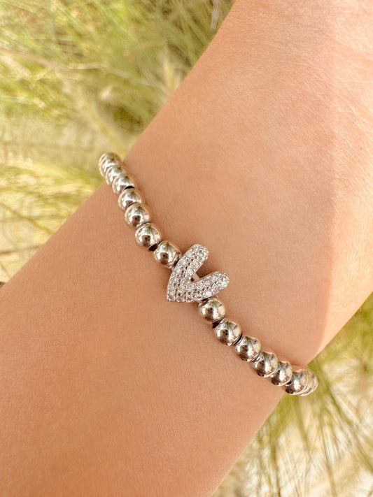 Pulsera Inicial plateada