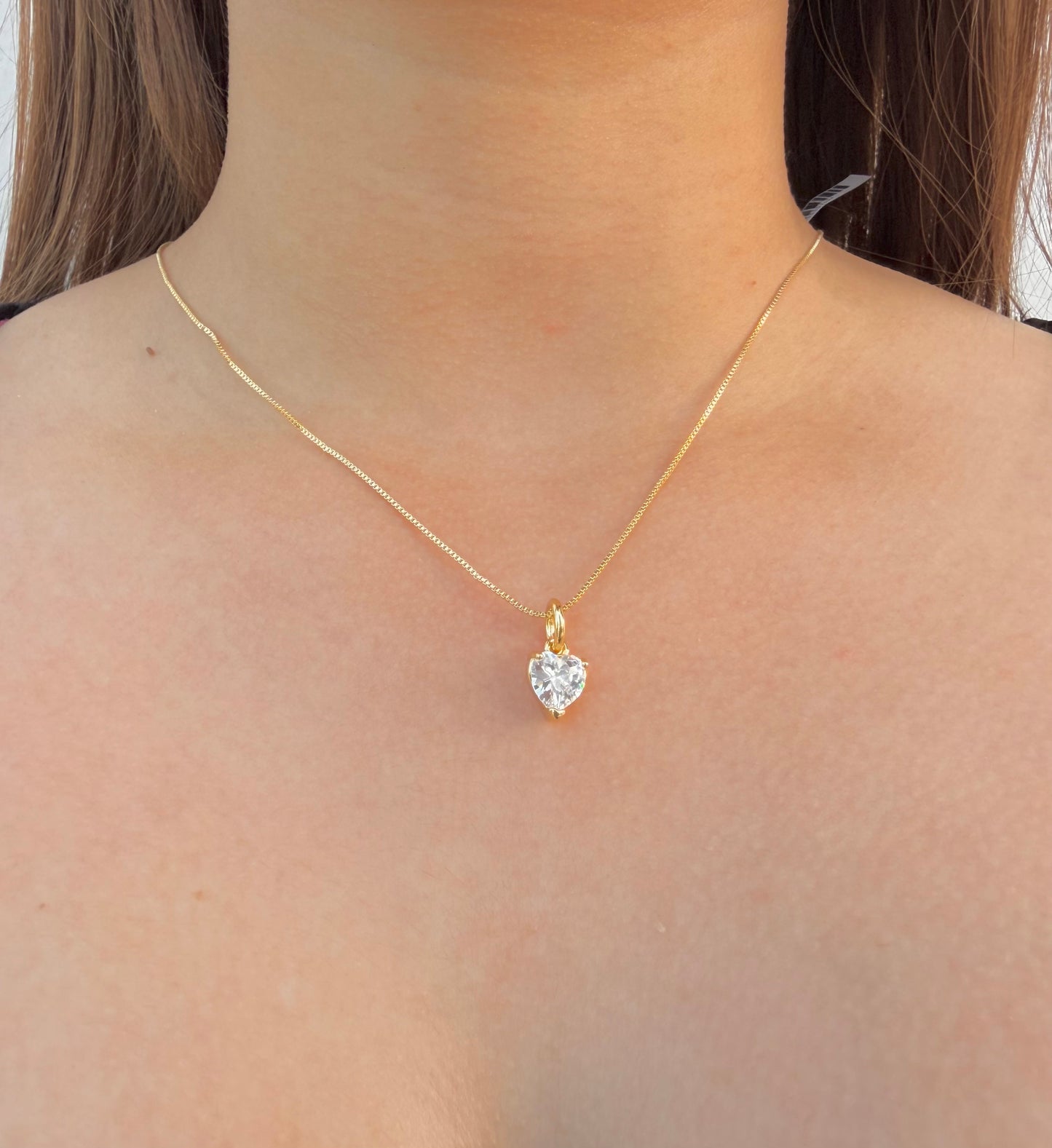 Collar Corazón Crystal Drop