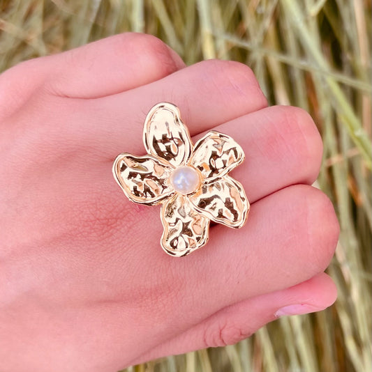Anillo Flor Escultural