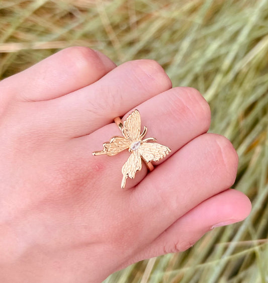 Anillo Mariposa Chapado en Oro 18K