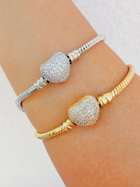 Pulsera Corazón Pavé 💛✨