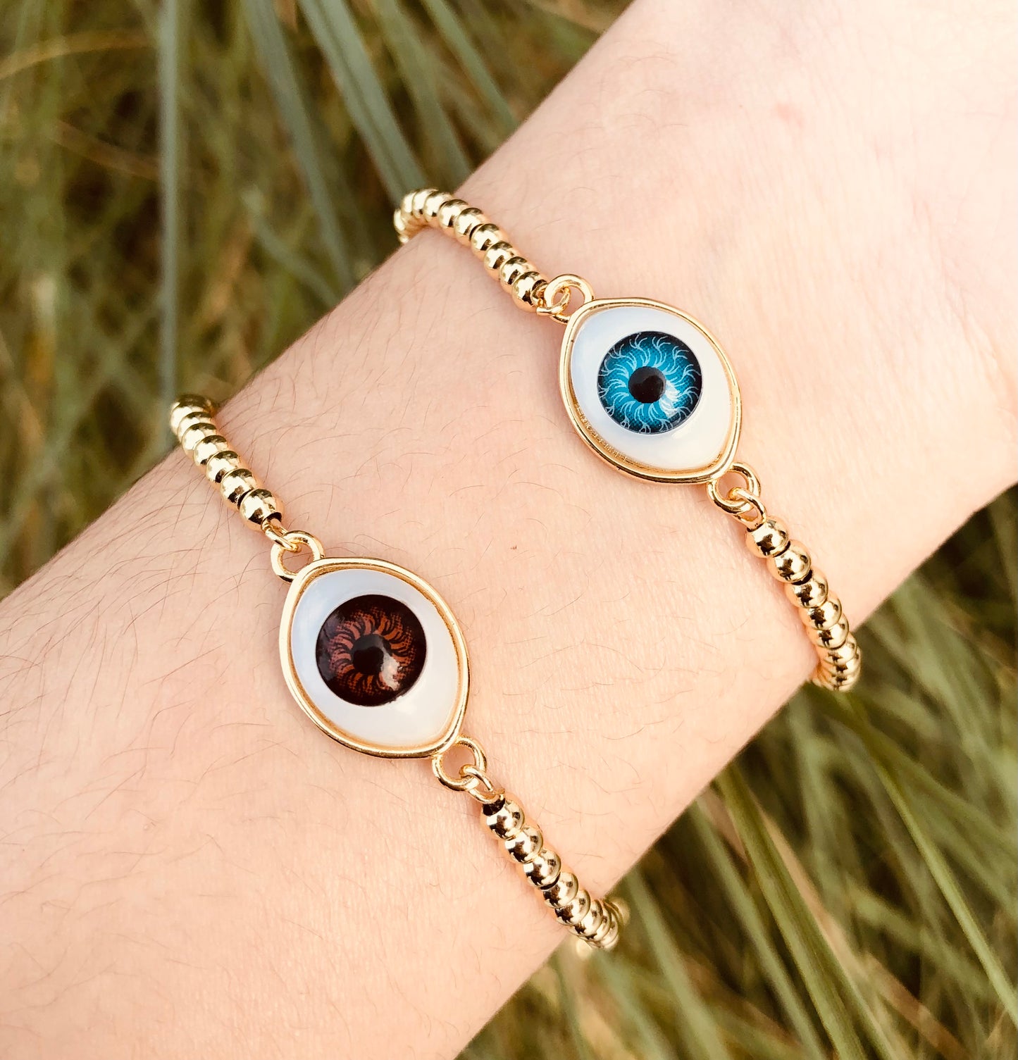Pulsera Ojo Protector chapada en oro de 18K