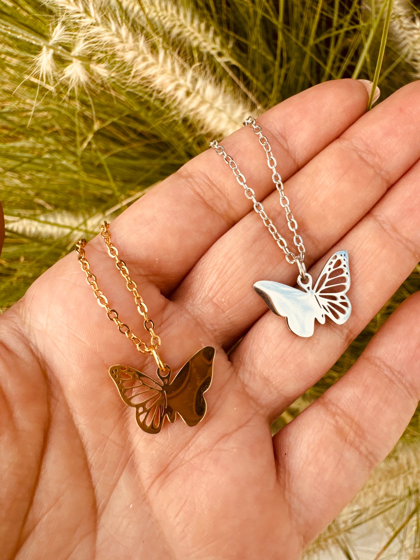 Collar Personalizado Mariposa en Acero Inoxidable