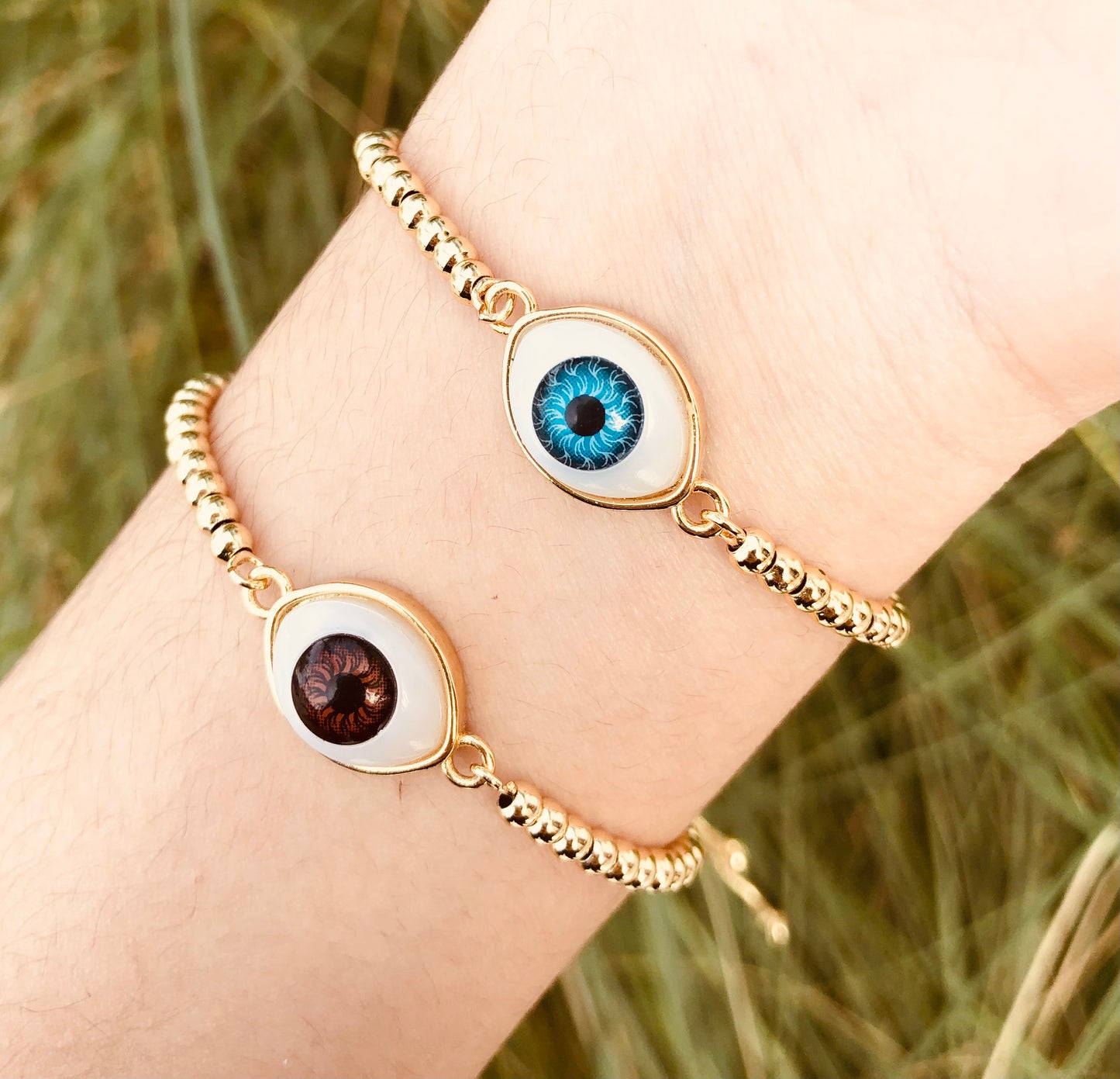 Pulsera Ojo Protector chapada en oro de 18K