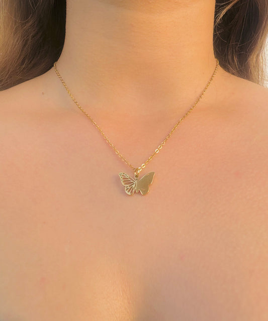 Collar Personalizado Mariposa en Acero Inoxidable
