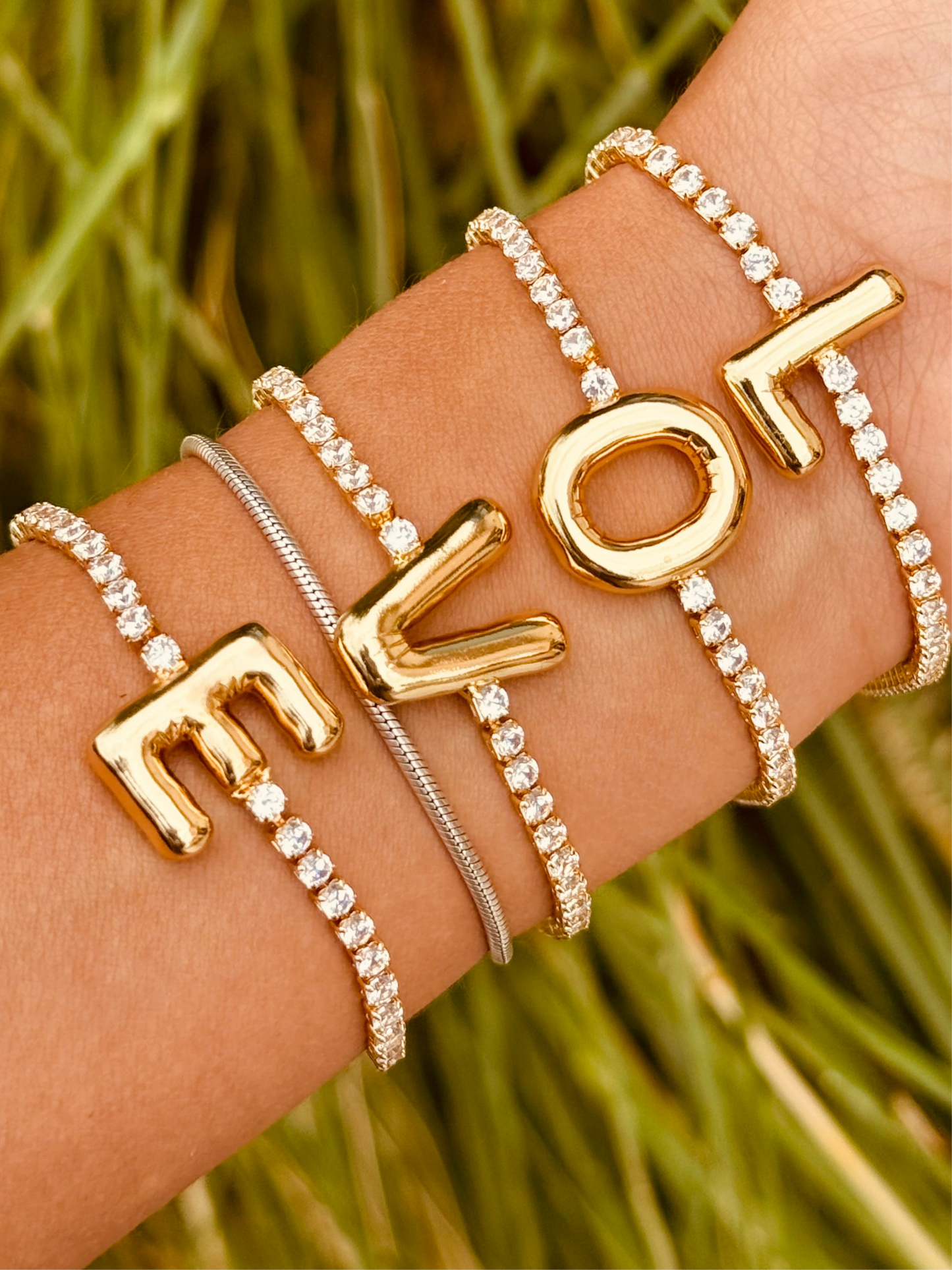 Pulsera personalizada chapada en oro de 18K
