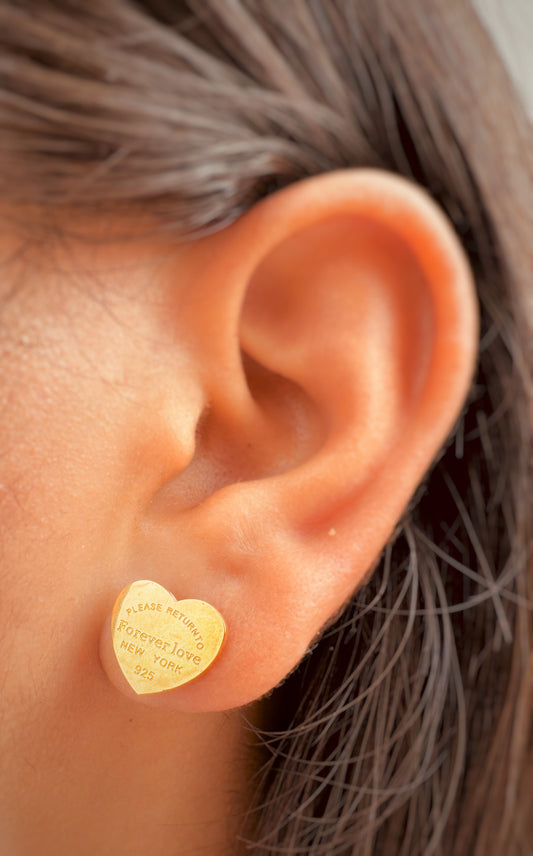 Aretes Forever Love - Dorado y Plata