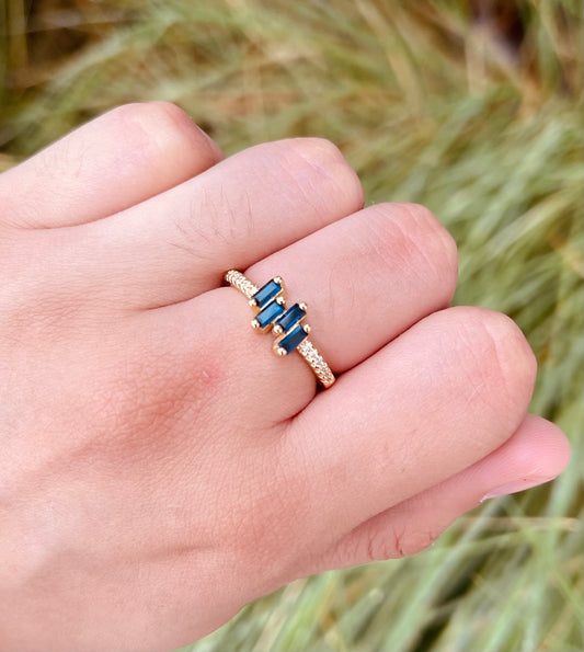 Anillos de Doble Piedra en Corte Baguette