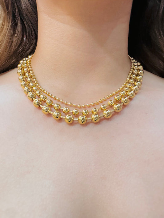 Collar de Bolitas Chapado en Oro 18K
