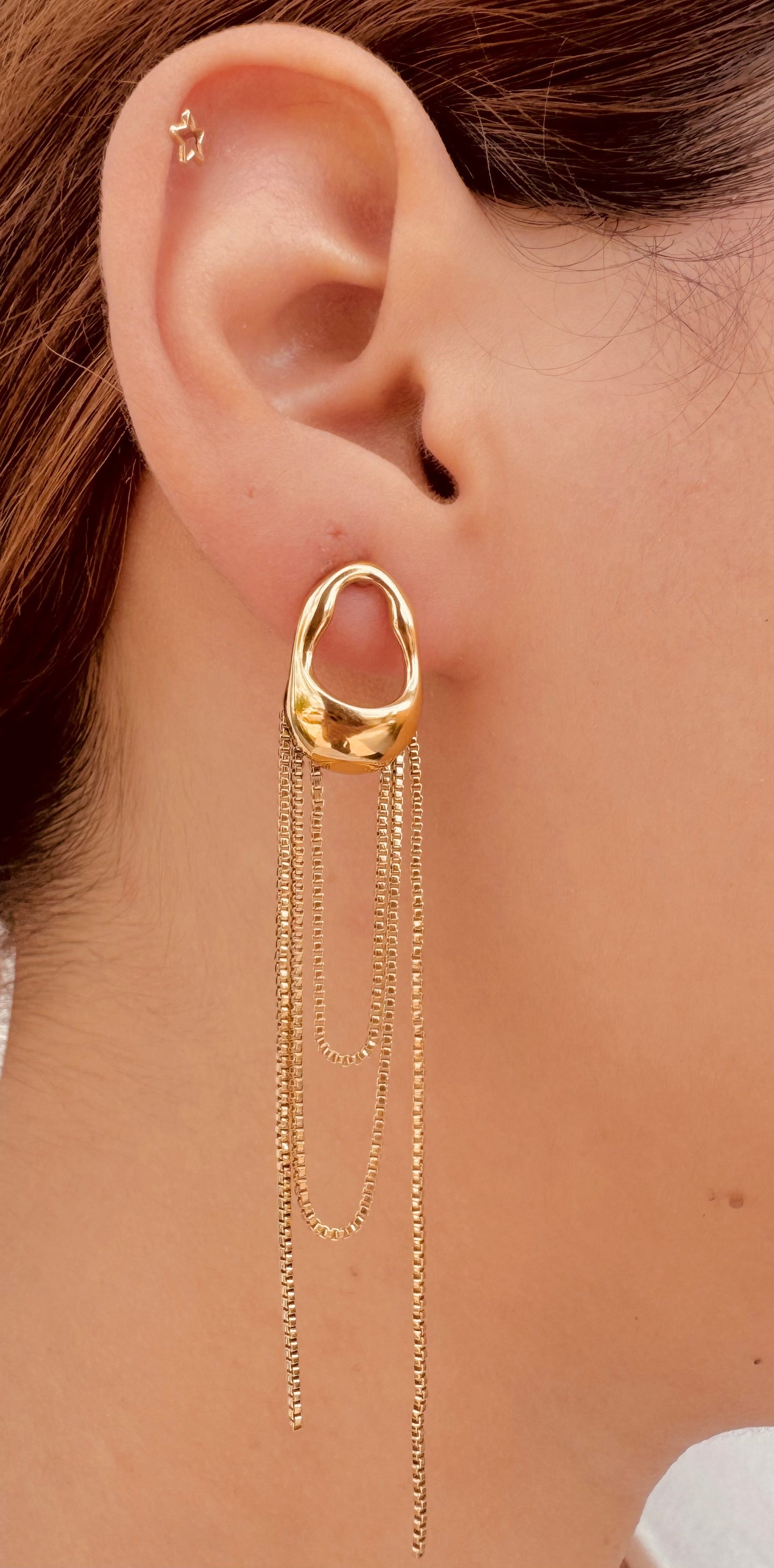 Aretes Flujo Dorado