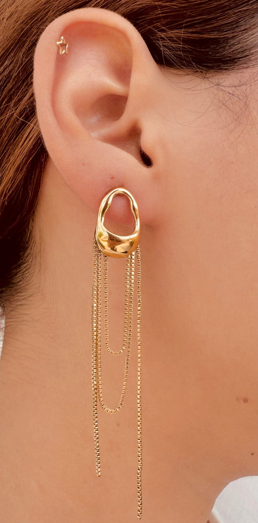 Aretes Flujo Dorado