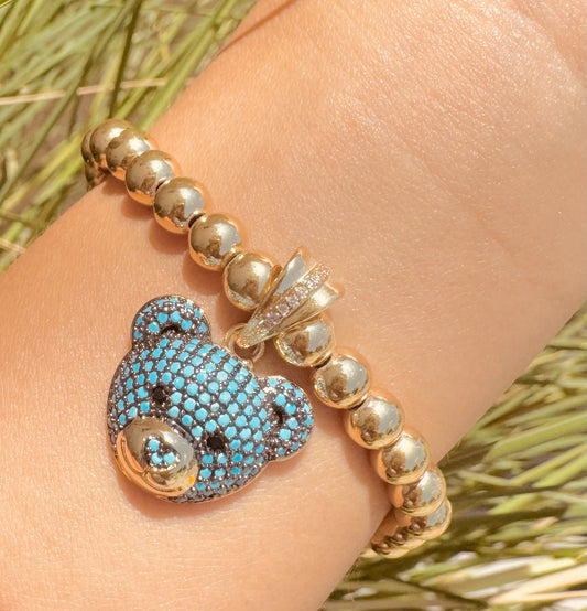 Pulseras de Osito con Detalles Brillantes