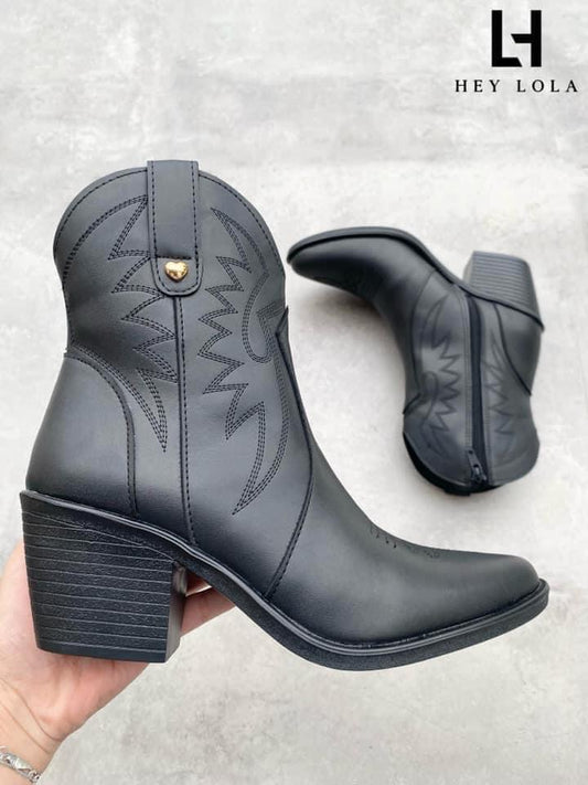 Botín Vaquero Negro